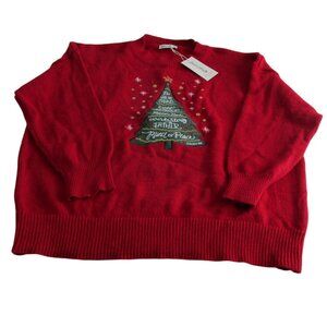 Love In Faith Ugly Christmas Tree Sweater Womans 2XL Isaiah 9:6 NWT